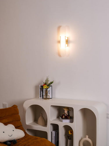 Melange Elongated Alabaster Wall Lamp - LUUGAA