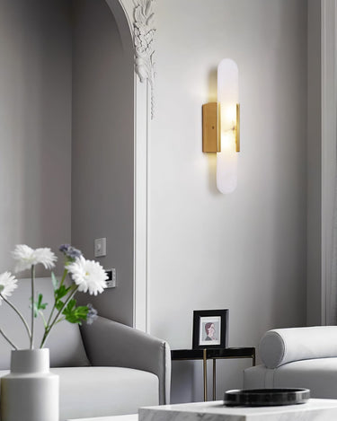 Melange Elongated Alabaster Wall Lamp - LUUGAA