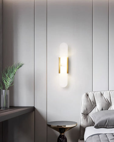 Melange Elongated Alabaster Wall Lamp - LUUGAA