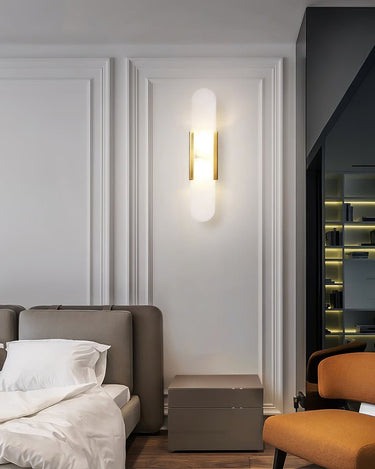 Melange Elongated Alabaster Wall Lamp - LUUGAA