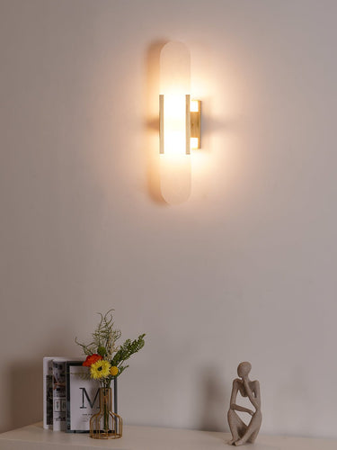 Melange Elongated Alabaster Wall Lamp - LUUGAA