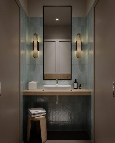 Melange Elongated Alabaster Wall Lamp - LUUGAA