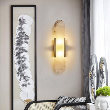 Melange Elongated Alabaster Wall Lamp - LUUGAA