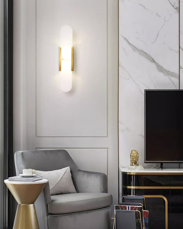 Melange Elongated Alabaster Wall Lamp - LUUGAA