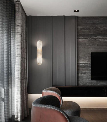 Melange Elongated Alabaster Wall Lamp - LUUGAA