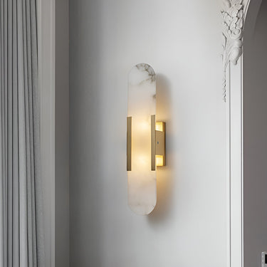 Melange Elongated Alabaster Wall Lamp - LUUGAA