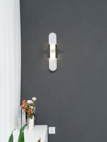 Melange Elongated Alabaster Wall Lamp - LUUGAA