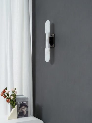 Melange Elongated Alabaster Wall Lamp - LUUGAA