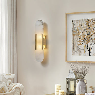 Melange Elongated Alabaster Wall Lamp - LUUGAA