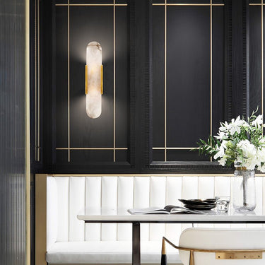 Melange Elongated Alabaster Wall Lamp - LUUGAA