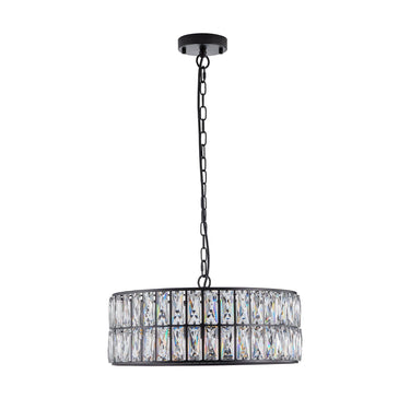 Midnight Glow Modern Crystal Drum Chandelier - LUUGAA