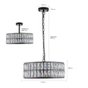 Midnight Glow Modern Crystal Drum Chandelier - LUUGAA
