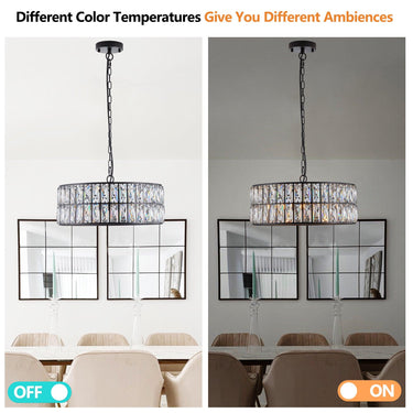 Midnight Glow Modern Crystal Drum Chandelier - LUUGAA