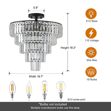 Modern Black Crystal Chandelier - LUUGAA
