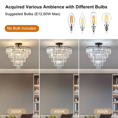 Modern Black Crystal Chandelier - LUUGAA