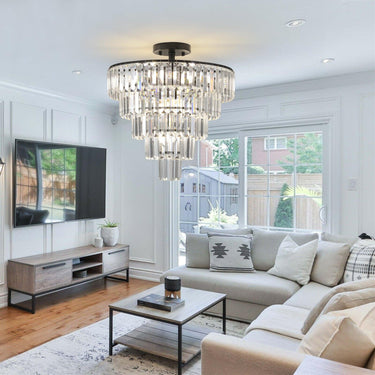 Modern Black Crystal Chandelier - LUUGAA
