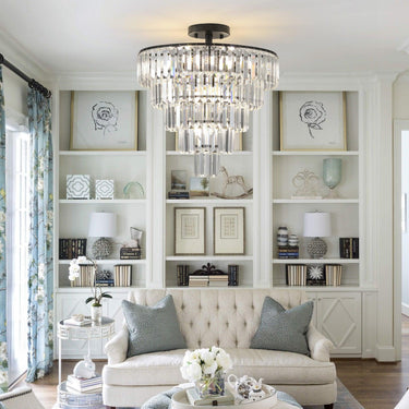 Modern Black Crystal Chandelier - LUUGAA