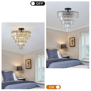 Modern Black Crystal Chandelier - LUUGAA