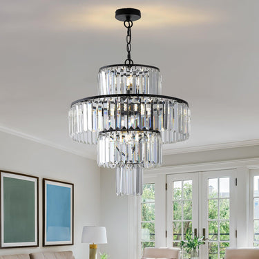 Modern Black Crystal Chandelier B - LUUGAA