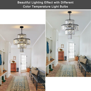 Modern Black Crystal Chandelier B - LUUGAA
