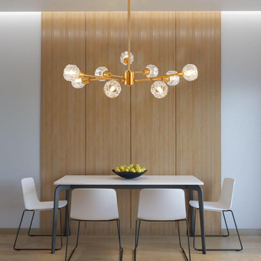 Modern Crystal Chandeliers 9 Lights Golden Chandelier - LUUGAA