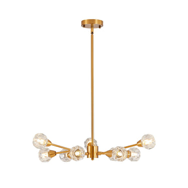 Modern Crystal Chandeliers 9 Lights Golden Chandelier - LUUGAA