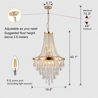 Modern Light Luxury Golden Crystal Chandelier - LUUGAA