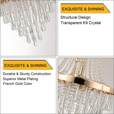Modern Light Luxury Golden Crystal Chandelier - LUUGAA