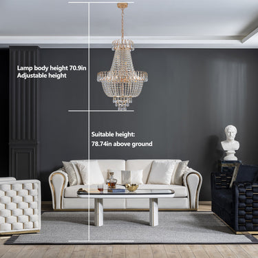 Modern Light Luxury Golden Crystal Chandelier B - LUUGAA