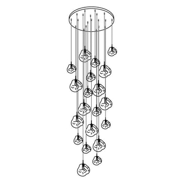 Multi Lava Round Chandelier - LUUGAA