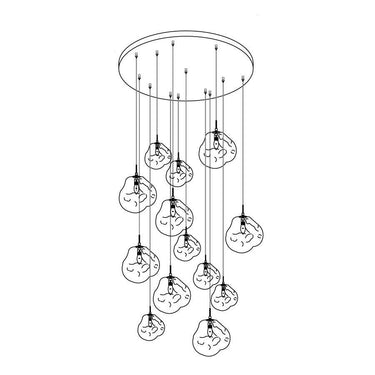 Multi Lava Round Chandelier - LUUGAA