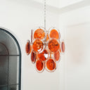 Murano Orange Disk Glass Chandelier - LUUGAA