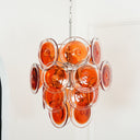 Murano Orange Disk Glass Chandelier - LUUGAA