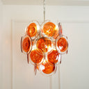 Murano Orange Disk Glass Chandelier - LUUGAA