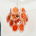 Murano Orange Disk Glass Chandelier - LUUGAA