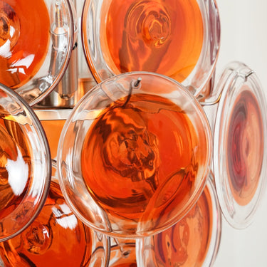Murano Orange Disk Glass Chandelier - LUUGAA