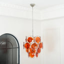 Murano Orange Disk Glass Chandelier - LUUGAA