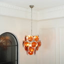 Murano Orange Disk Glass Chandelier - LUUGAA