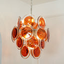 Murano Orange Disk Glass Chandelier - LUUGAA