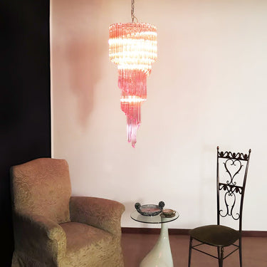 Murano Spiral Prism Glass Chandelier - LUUGAA