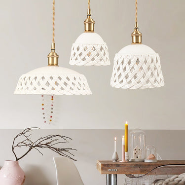 Openwork Ceramic Pendant Lamp - LUUGAA