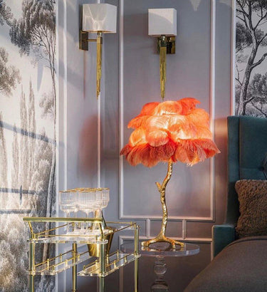 Ostrich Feather Table Lamp - LUUGAA