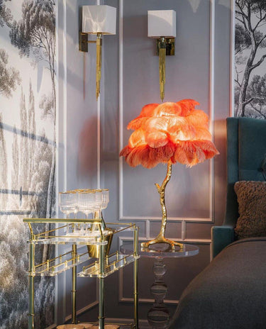 Ostrich Feather Table Lamp - LUUGAA