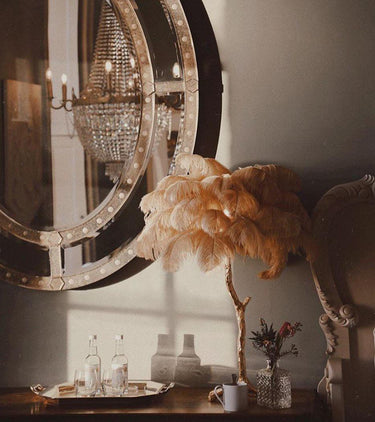 Ostrich Feather Table Lamp - LUUGAA