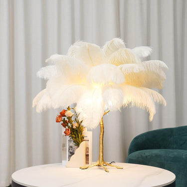 Ostrich Feather Table Lamp - LUUGAA