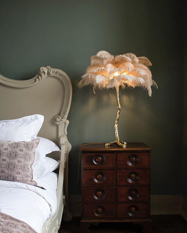 Ostrich Feather Table Lamp - LUUGAA