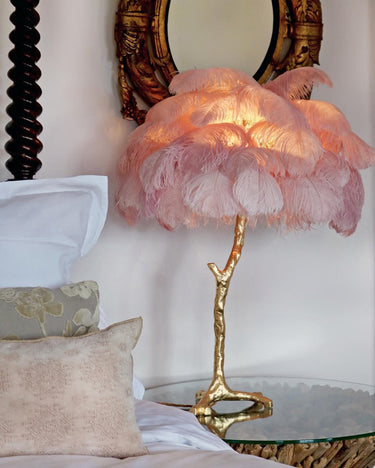 Ostrich Feather Table Lamp - LUUGAA