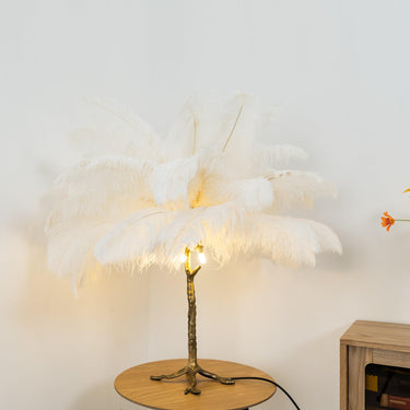 Ostrich Feather Table Lamp - LUUGAA