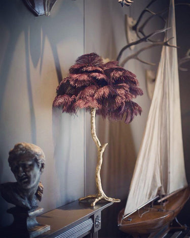 Ostrich Feather Table Lamp - LUUGAA