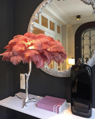 Ostrich Feather Table Lamp - LUUGAA